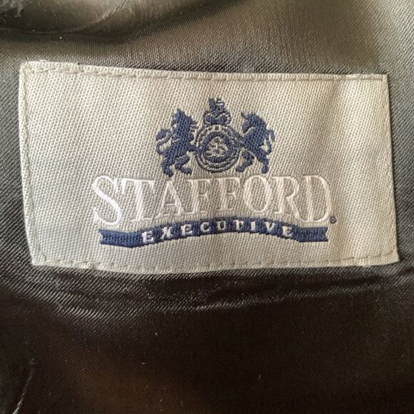 Stafford 42S 100% Camel Hair Career Suit Sport Jacket Blazer Charcoal 2 Button - Picture 7 of 7